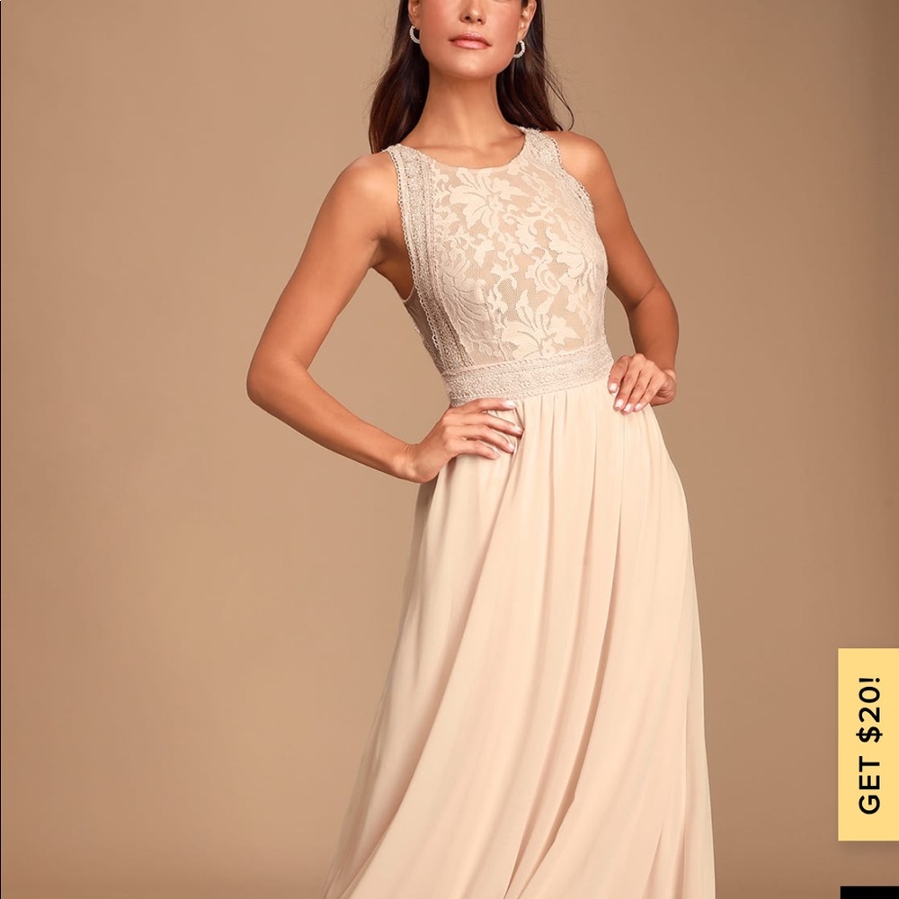Forever and Always Blush Pink Lace Maxi Dress